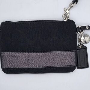 Coach signature stripe wristlet